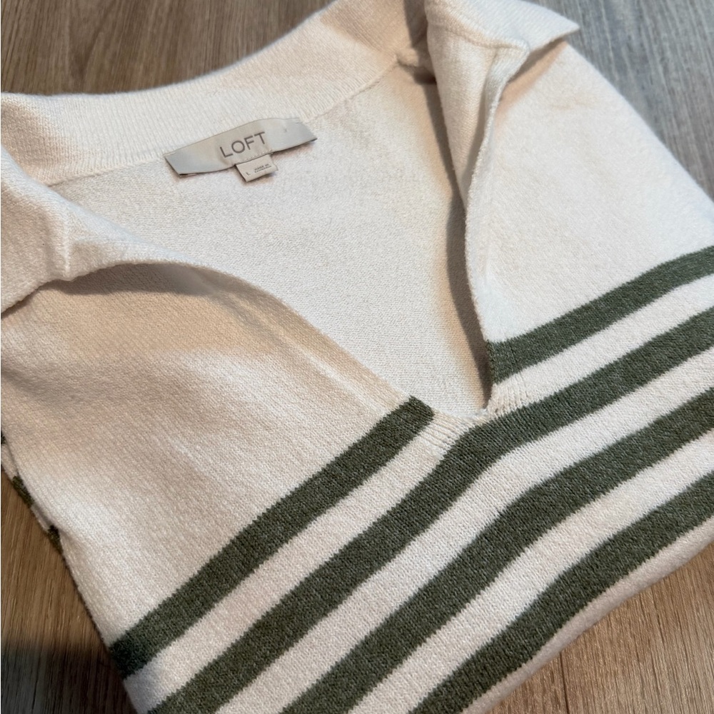 LOFT V-Neck Collared Sweater